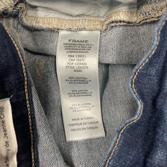 Frame denim le skinny Jeanne crop, size 28, inseam is 26, excellent condition - Picture 5 of 5